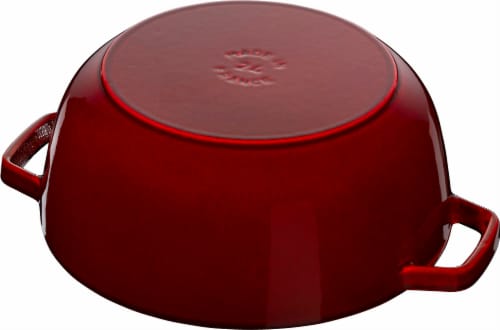 Staub Cast Iron 3.75-qt Essential French Oven with Lilly Lid - Grenadine Perspective: top