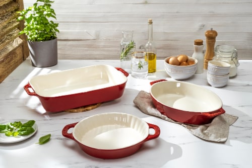 STAUB 3-piece Rectangle and Pie Ceramic Baker Set