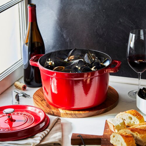 Staub Cast Iron Dutch Oven 5-qt Tall Cocotte, Made in France, Serves 5-6,  Cherry, 5-qt - Kroger