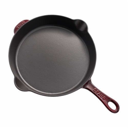 Staub Cast Iron 11-inch Traditional Skillet - Grenadine Perspective: top