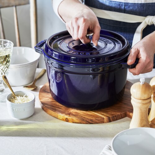 Staub Cast Iron Dutch Oven 5-qt Tall Cocotte, Made in France, Serves 5-6,  Matte Black 