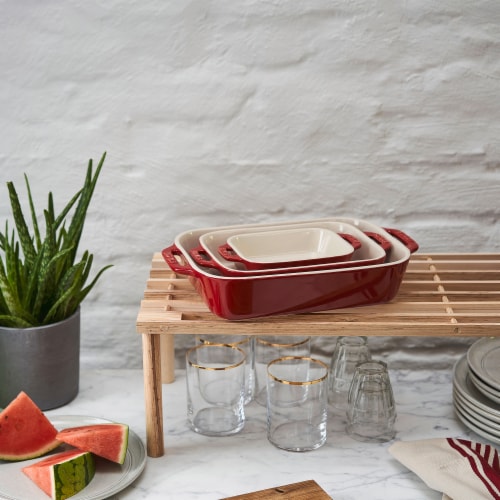 Staub Ceramics 3-pc Rectangular Baking Dish Set - Cherry Perspective: top