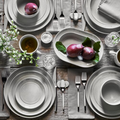 Staub Ceramic Dinnerware 4-pc 5-inch Cereal Bowl Set - White Truffle Perspective: top