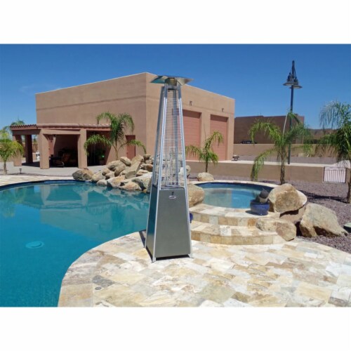 AZ Patio Heaters Tall Quartz Glass Tube Liquid Propane Stainless Steel Heater