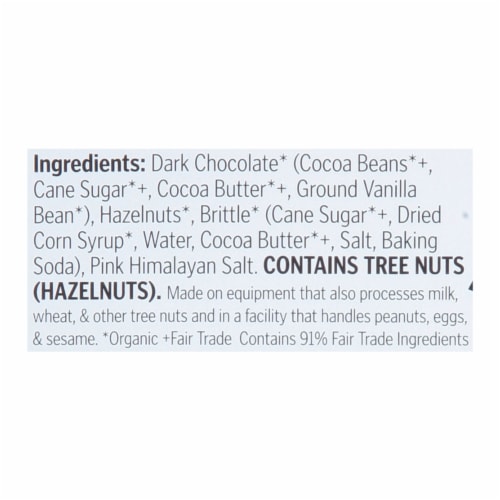 Theo Chocolate Nutcracker Brittle 55% Dark Chocolate 2.8oz Bar Perspective: top