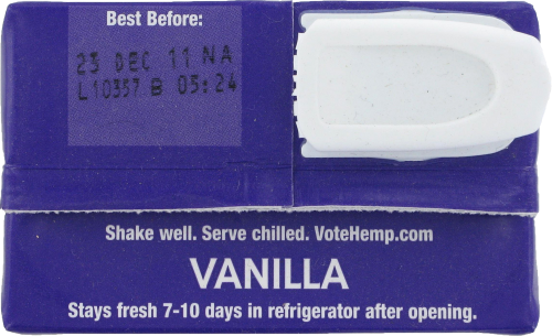 Living Harvest Vanilla Hemp Milk Perspective: top