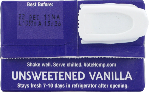 Living Harvest Tempt Unsweetened Vanilla Hemp Milk Perspective: top