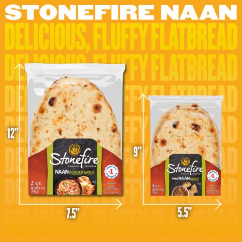 Stonefire® Garlic Teardrop Naan Perspective: top