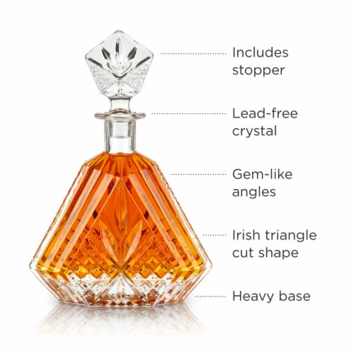 Viski® Irish Cut Whiskey Decanter Perspective: top