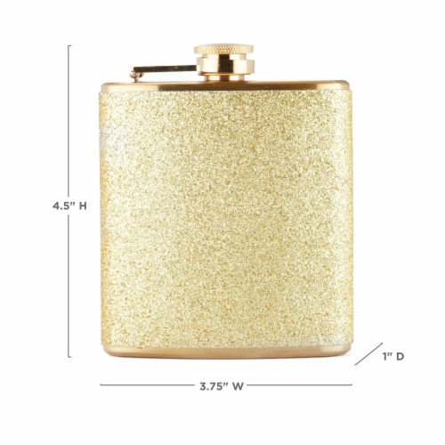 Sparkletini Stainless Steel Gold Flask by Blush® Perspective: top