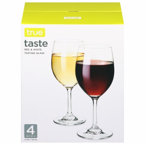 Taste Set of 4 Red And White Tasting Glass by True® Perspective: top