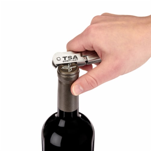 Stainless Steel Double-Hinged TSA-Compliant Corkscrew Perspective: top