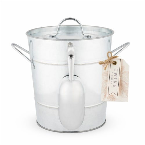 Twine Galvanized Metal Ice Bucket Perspective: top