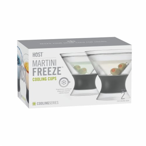 True Fabrications Host Freeze Cooling Martini Cups - Gray/Clear Perspective: top