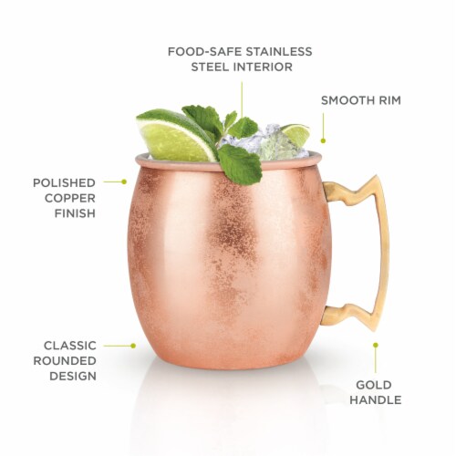 True Fabrications Moscow Mule Copper Cocktail Mug - Metallic Perspective: top
