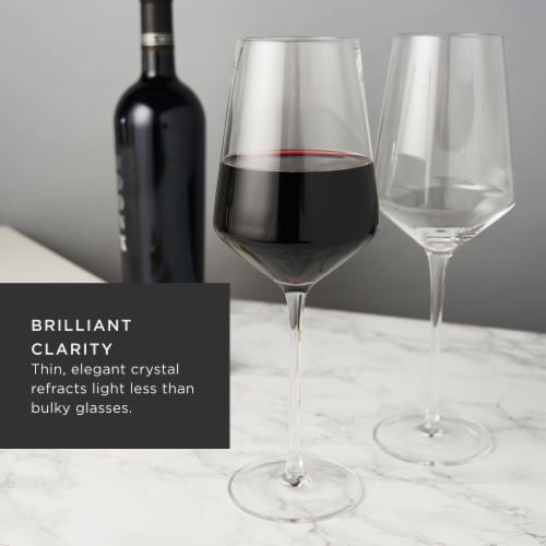 Viski Raye Crystal Angled Bordeaux Glasses Perspective: top