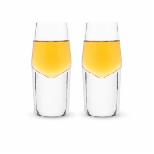 Viski Raye Crystal Heavyweight Shot 2oz Glass set Perspective: top
