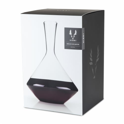 Viski Raye Crystal Angled Wine Decanter Perspective: top