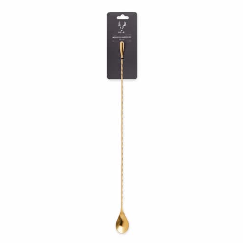 40cm Gold Weighted Barspoon by Viski® Perspective: top