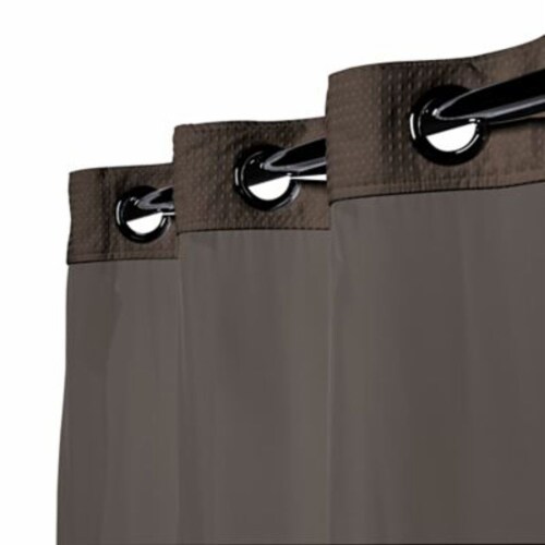 Hookless Frost Gray Snap On Waffle 71-Inch x 74-Inch Fabric Shower Curtain 