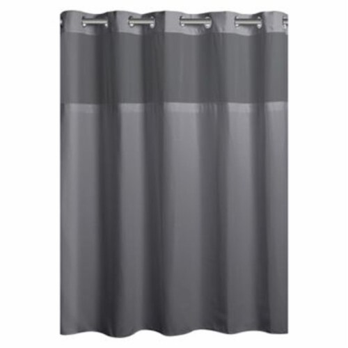 Hookless Snap On Waffle 71-Inch x 74-Inch Fabric Shower Curtain Frost Gray 