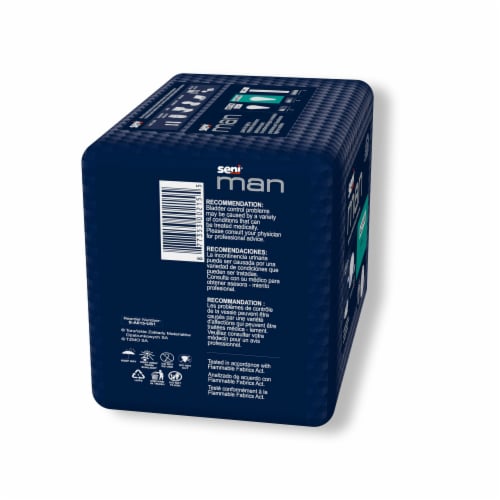 Seni Man Active Male Incontinent Pad Cup Shape 8-9/10 X 10-3/5 Inch S-A015-US1, 15 Ct Perspective: top