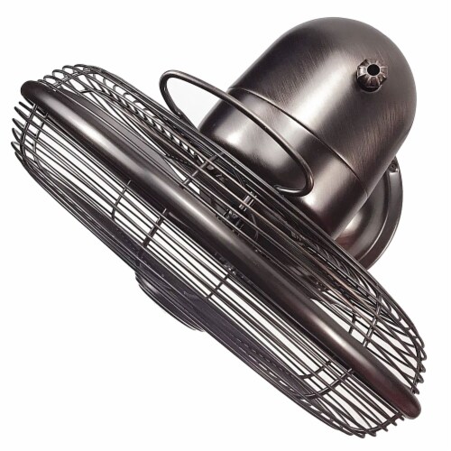 Hunter 90407 12  All Metal Retro Oscillating Table Fan w/ 3 Speeds, Onyx Copper Perspective: top