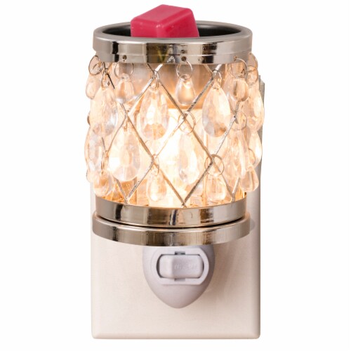 Oak & Rye Tear Drop Mini Wax Warmer - Crystal/Silver Perspective: top