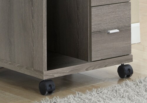 Printer Cart, Rolling File Cabinet, Mobile, Storage, Work, Laminate, Brown, Perspective: top