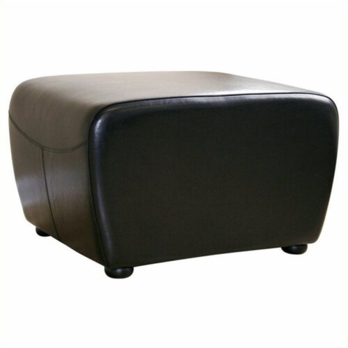 Baxton Studio Black Faux Leather Ottoman with Rounded Sides Baxton Studio Black Faux Leather Ottoman with Rounded Sides