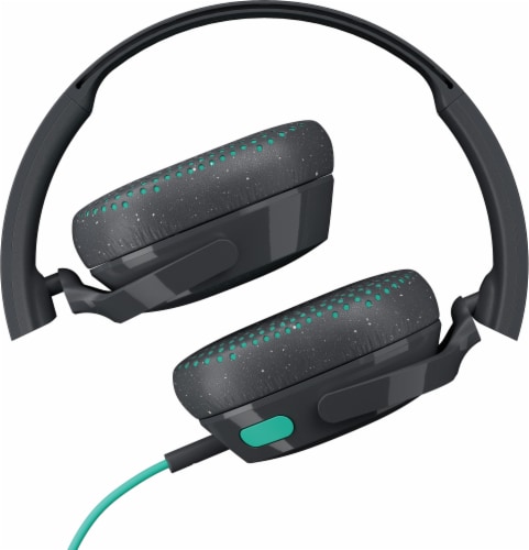 Skullcandy Riff Wired Headphones - Black/Mint Perspective: top
