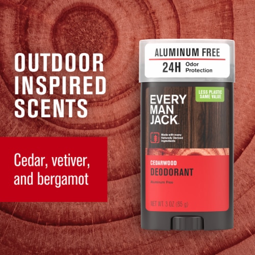 Every Man Jack® Cedarwood Men’s Aluminum Free Natural Deodorant Perspective: top