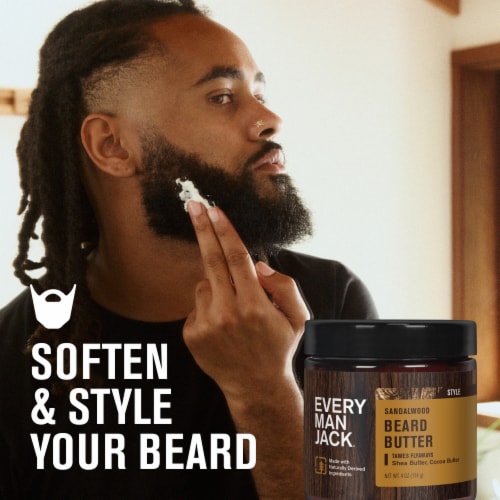 Every Man Jack® Sandalwood Hydrating Naturally Derived Beard Butter for Men Perspective: top