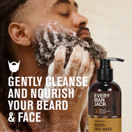 Every Man Jack® Sandalwood Naturally Derived Beard & Face Wash for Men Perspective: top