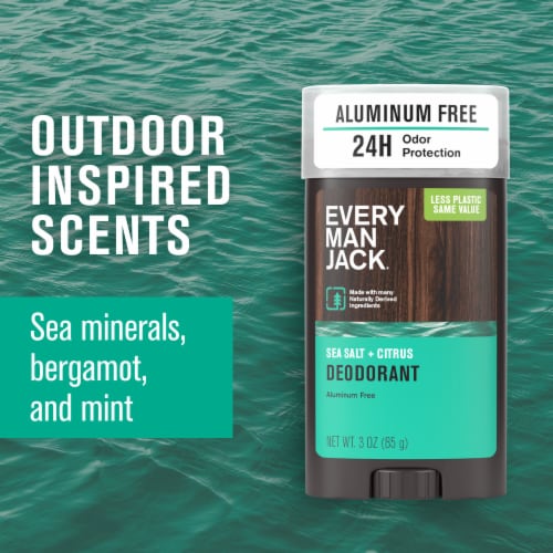 Every Man Jack Mens Deodorant Stick Sea Salt + Citrus Aluminum-Free Perspective: top