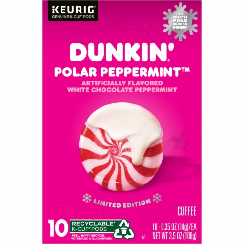Dunkin'® White Chocolate Peppermint K-Cup® Coffee Pods Perspective: top