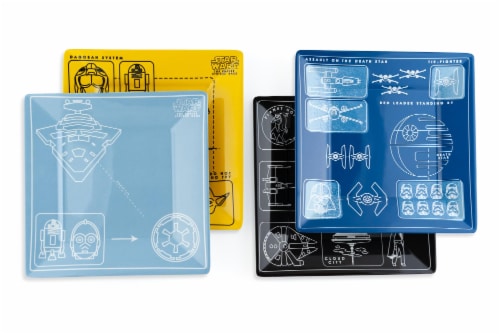 Star Wars Melamine Plate Set - 4 Pieces - Vehicle Schematics Perspective: top
