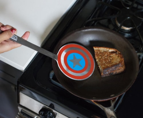 Marvel Captain America Shield Colored Flat Stainless Steel Wide Head Spatula Perspective: top
