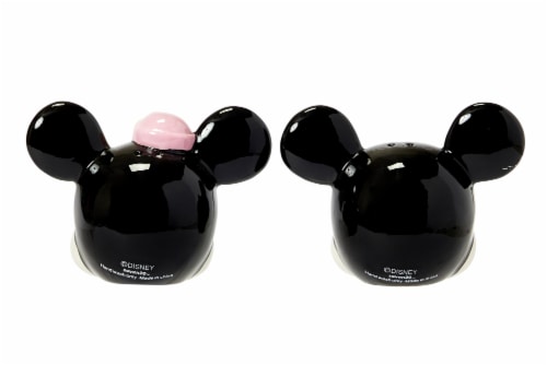 Disney Mickey Mouse & Minnie Mouse Salt & Pepper Shaker Set | Ceramic Shakers Perspective: top