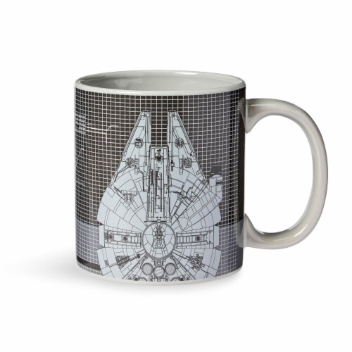 Star Wars Millennium Falcon Grid Schematics - 20oz Ceramic Mug Perspective: top