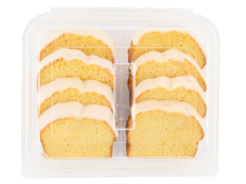 Simple Joys Bakery Iced Lemon Sliced Cake Perspective: top