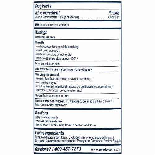 Sure® Antiperspirant Deodorant Spray Unscented Perspective: top