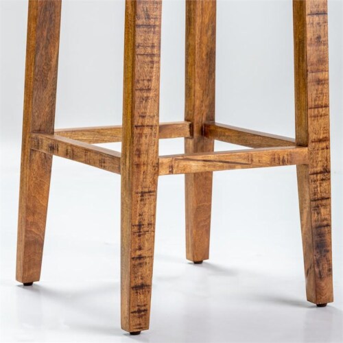 Evolution by Crestview Milly Wood Striped Barstool in Black and White Perspective: top