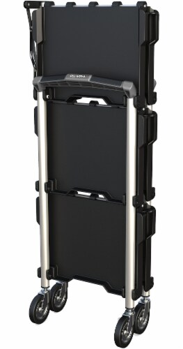 Olympia Tools Pack-n-Roll Black/Silver Collapsible Service Cart Perspective: top