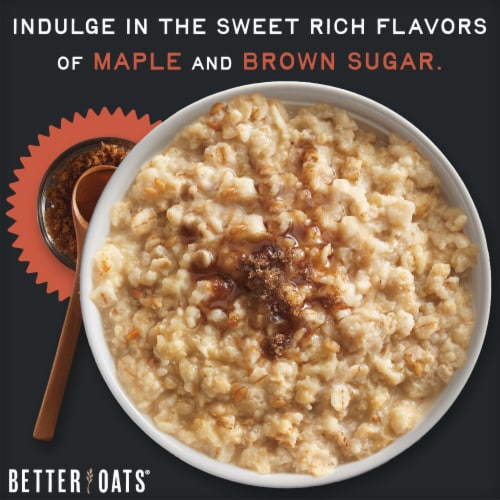 Better Oats® 100 Calories Maple & Brown Sugar Instant Oatmeal Perspective: top