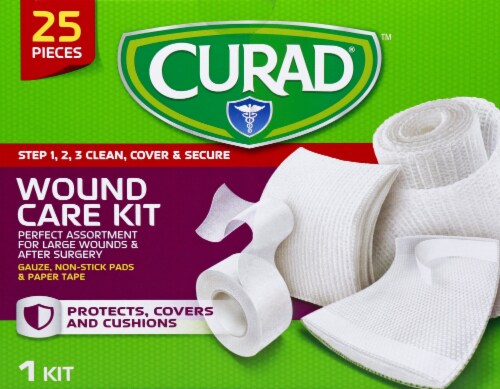 Curad Wound Care Kit Gauze, Non-Stick Pads And Paper Tape, 25 Pieces 