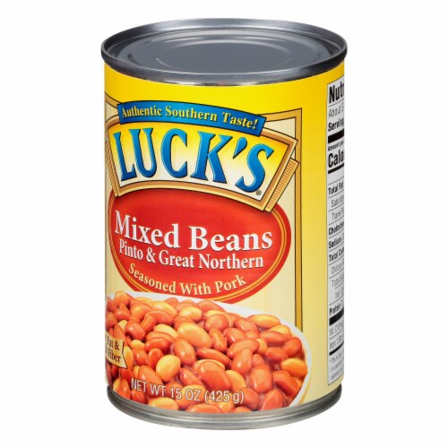 Luck's® Pinto & Great Northern Mixed Beans Seasoned with Pork Perspective: top