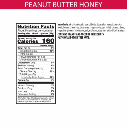 Bear Naked Peanut Butter and Honey Granola Bites Perspective: top