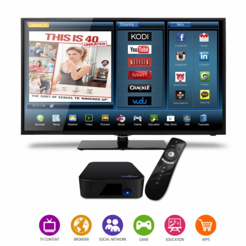STB378 - Smart TV Box - Play streaming media services and Online digital content Perspective: top