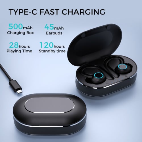 Sport Wireless Earbuds Bluetooth 5.1 28Hr Playtime HiFi Stereo